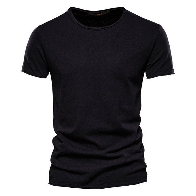 Men's 100% Cotton T-shirt Casual Soft O-Neck Short Sleeve