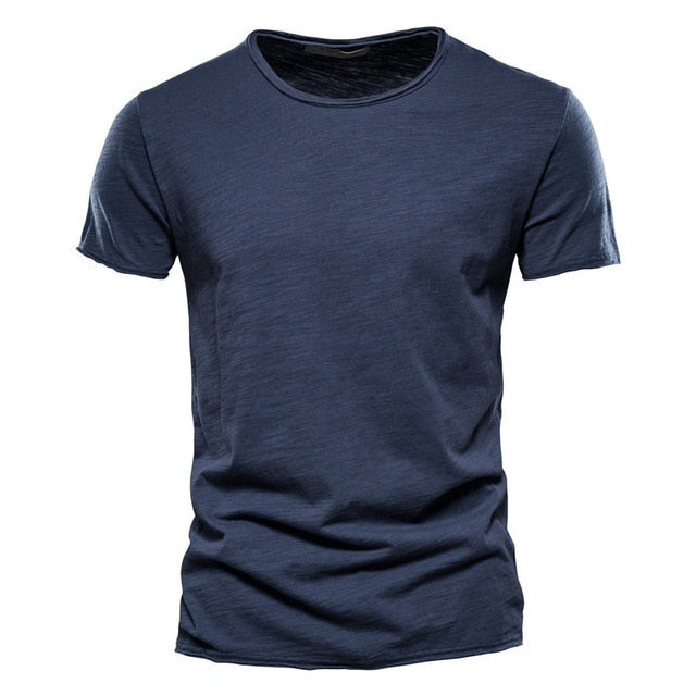 Men's 100% Cotton T-shirt Casual Soft O-Neck Short Sleeve