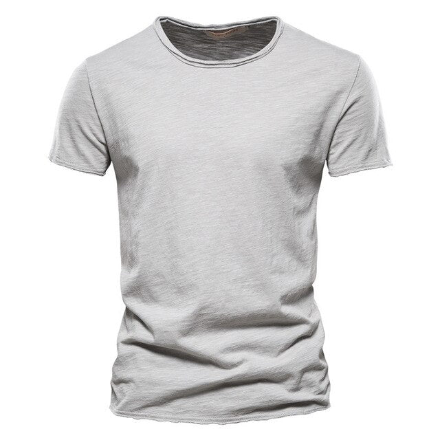 Men's 100% Cotton T-shirt Casual Soft O-Neck Short Sleeve