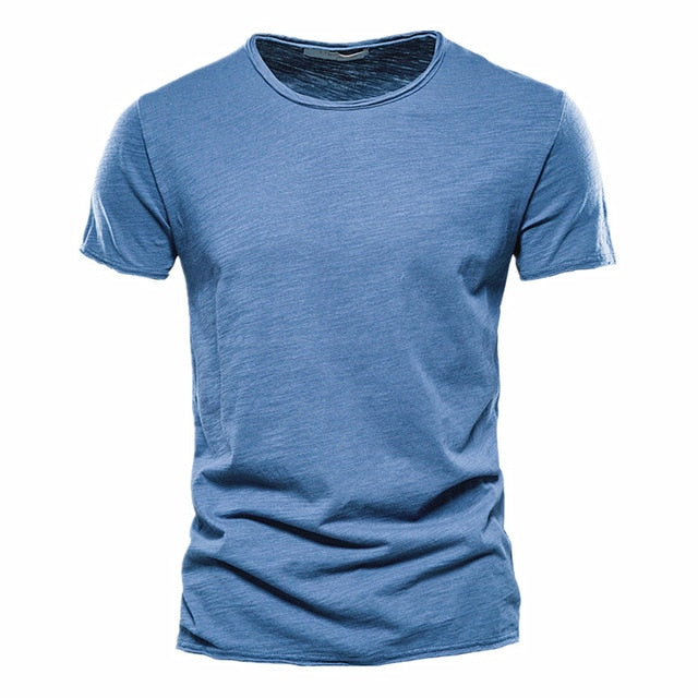 Men's 100% Cotton T-shirt Casual Soft O-Neck Short Sleeve