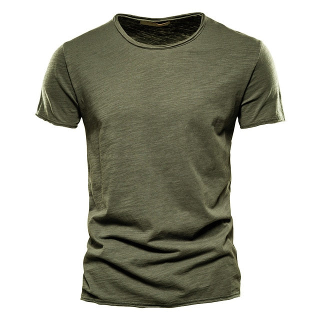 Men's 100% Cotton T-shirt Casual Soft O-Neck Short Sleeve