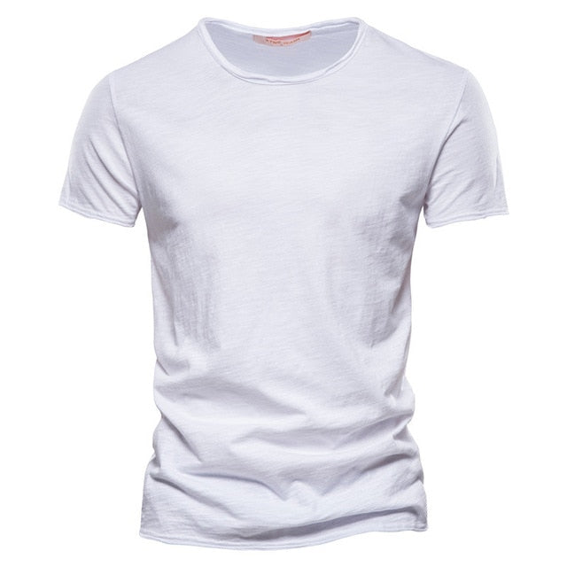 Men's 100% Cotton T-shirt Casual Soft O-Neck Short Sleeve