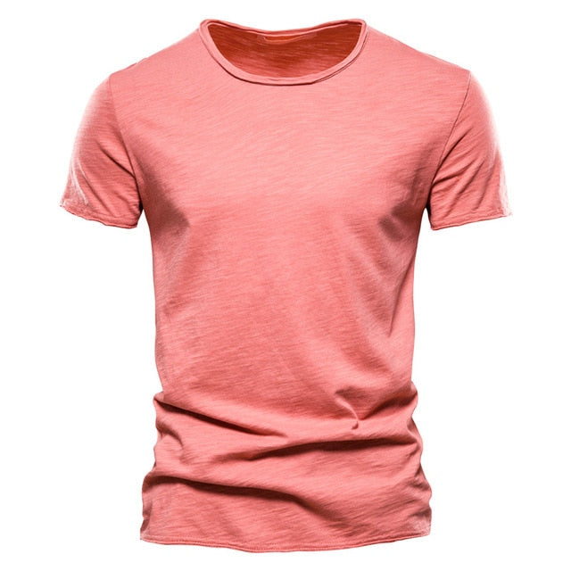 Men's 100% Cotton T-shirt Casual Soft O-Neck Short Sleeve