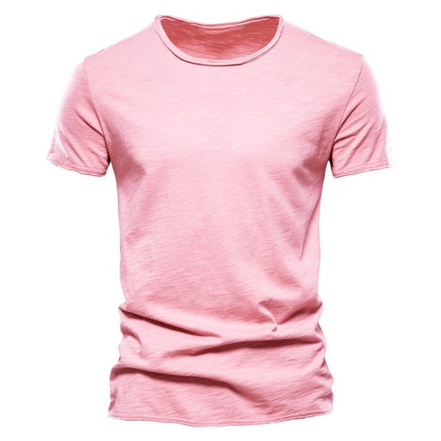 Men's 100% Cotton T-shirt Casual Soft O-Neck Short Sleeve