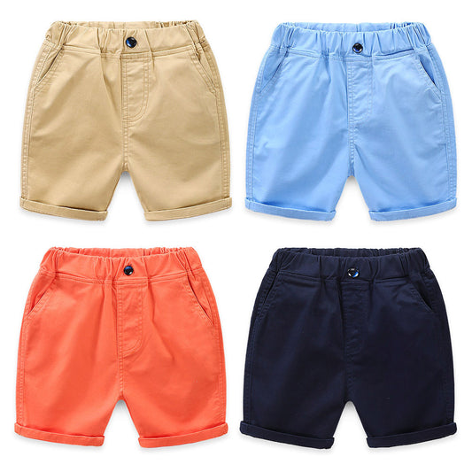 Casual Shorts Summer Solid Color Cotton Baby Loose Beach Shorts