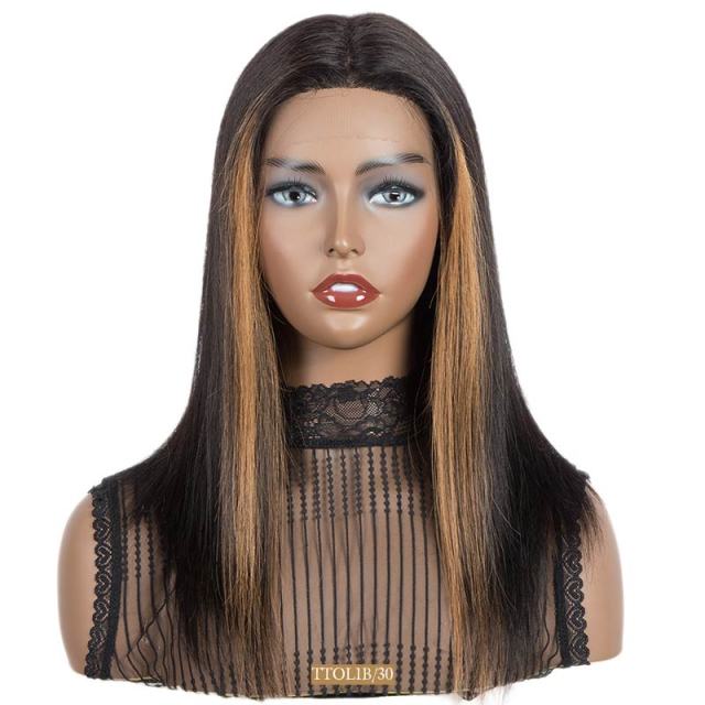 Middle Part Lace Wig Peruvian Remy Short Bob Wig Ombre