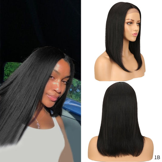 Middle Part Lace Wig Peruvian Remy Short Bob Wig Ombre