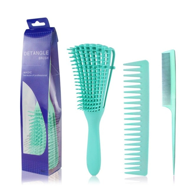 3Pcs Adjust Hair Brush Brosse Tangle Hair Brush Anti-static