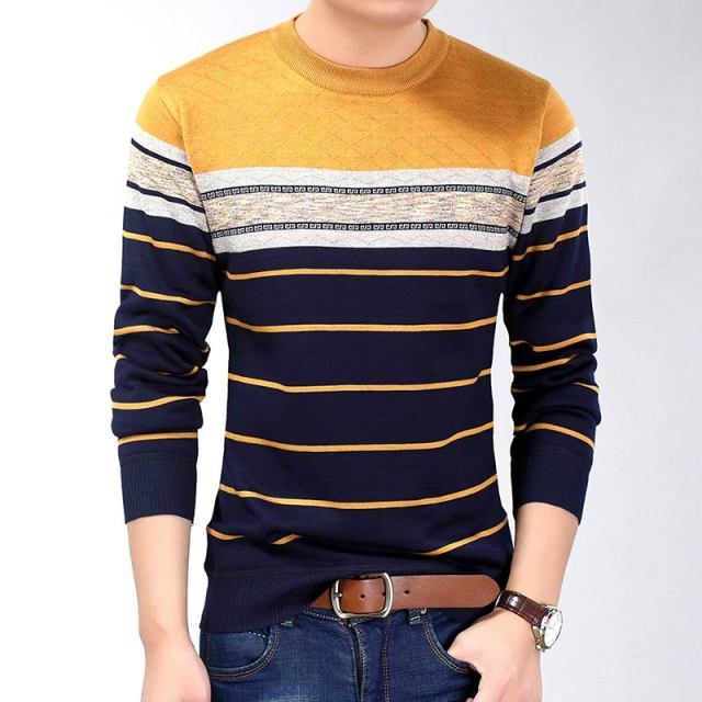 Casual  Social Fitness Bodybuilding Striped T Shirts Pullover Sweater