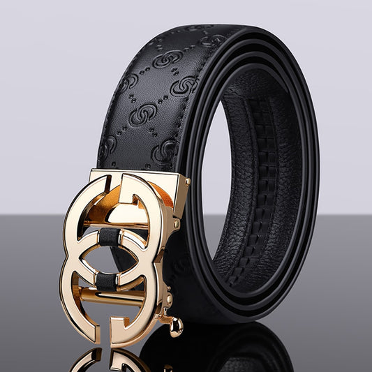 Men High Quality Women Genuine Real Leather Dress Strap Double G Belt for Jeans