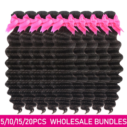 Wholesale Price Loose Deep Wave Human Hair Weave 100% Virgin Human Hair Bundles