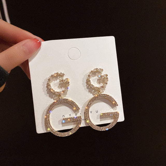 Elegant Square Zircon Drop Earrings