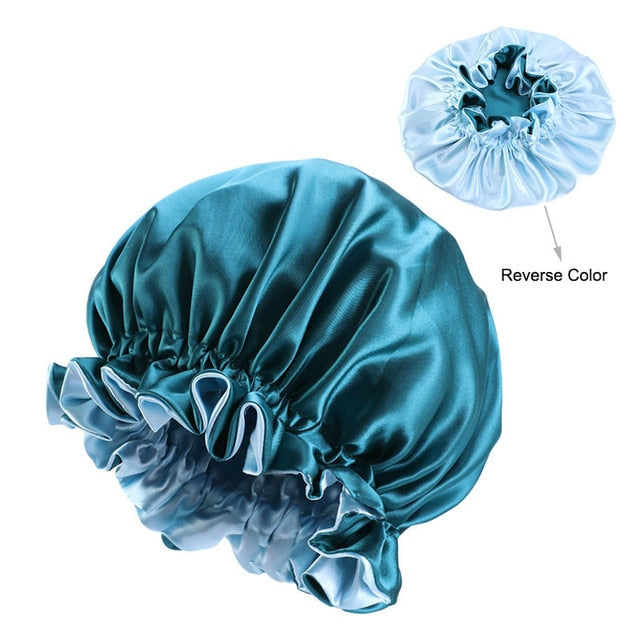 Satin Bonnet Hat Large Satin Linned Bonnet Sleep Cap Silky Night Sleep Cover Cap