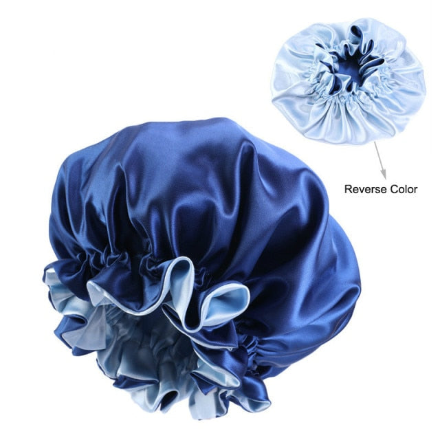 Satin Bonnet Hat Large Satin Linned Bonnet Sleep Cap Silky Night Sleep Cover Cap