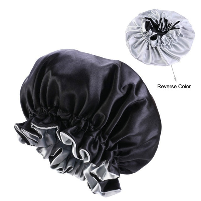 Satin Bonnet Hat Large Satin Linned Bonnet Sleep Cap Silky Night Sleep Cover Cap