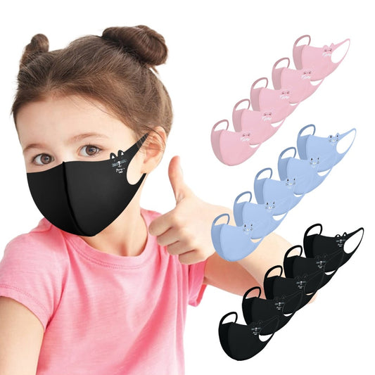 Kids Cartoon Print Breathable Protection Stretch Masque 5 Pack reusable facemask