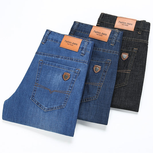 Casual Loose Straight-Leg Denim Trousers Brand Slim Pants