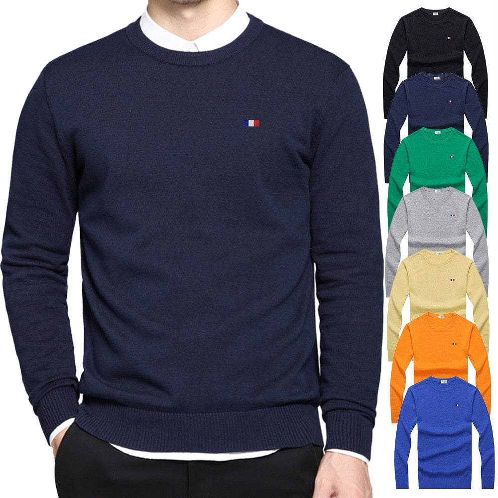 100% Cotton  Long Sleeve Mens O-Neck Sweaters