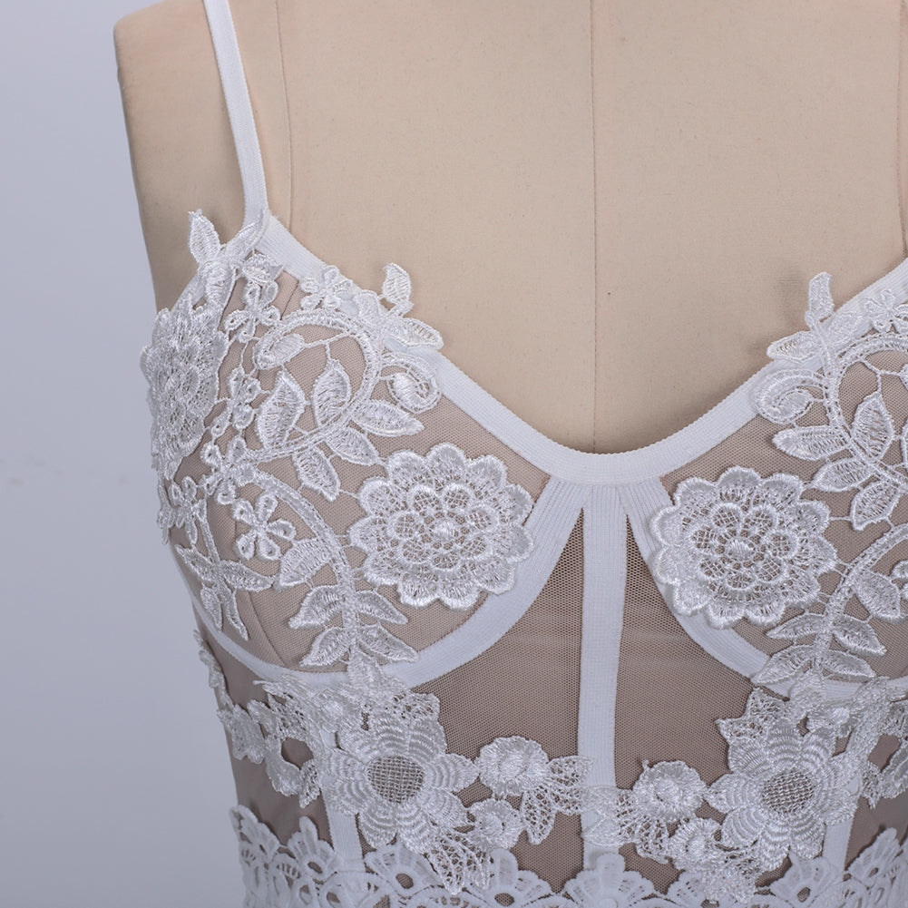 Summer White Party Dress Lace Black Red Sexy Bodycon Dress