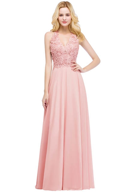 Floor Length Formal Party Gown Evening Dress A Line Dresses with Pearls