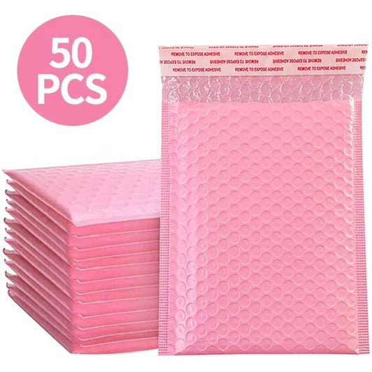 50pcs Bubble Mailers Pink Poly Bubble Mailer Self Seal Padded Envelopes Gift Bags