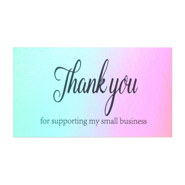 50 Pcs Thank You For Supporting My Small Business Reflective Laser