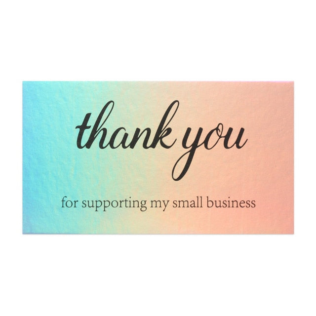 50 Pcs Thank You For Supporting My Small Business Reflective Laser