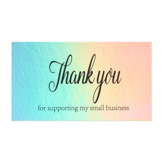 50 Pcs Thank You For Supporting My Small Business Reflective Laser