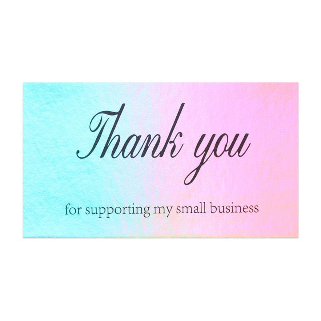 50 Pcs Thank You For Supporting My Small Business Reflective Laser