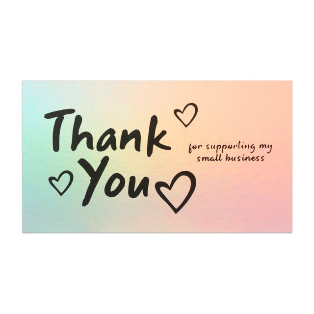 50 Pcs Thank You For Supporting My Small Business Reflective Laser