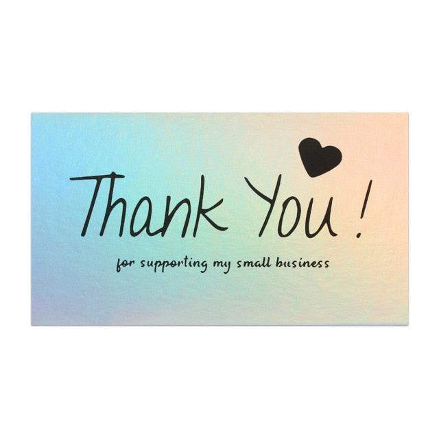 50 Pcs Thank You For Supporting My Small Business Reflective Laser