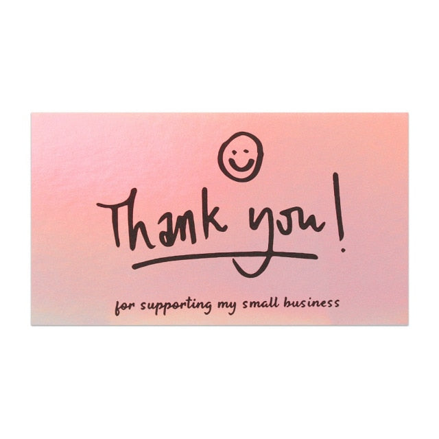 50 Pcs Thank You For Supporting My Small Business Reflective Laser