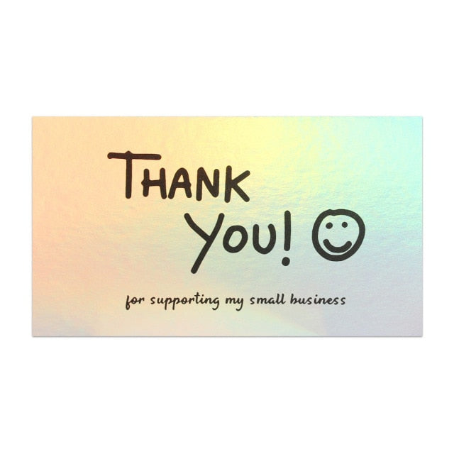 50 Pcs Thank You For Supporting My Small Business Reflective Laser