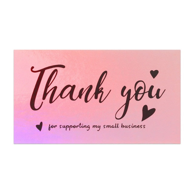 50 Pcs Thank You For Supporting My Small Business Reflective Laser