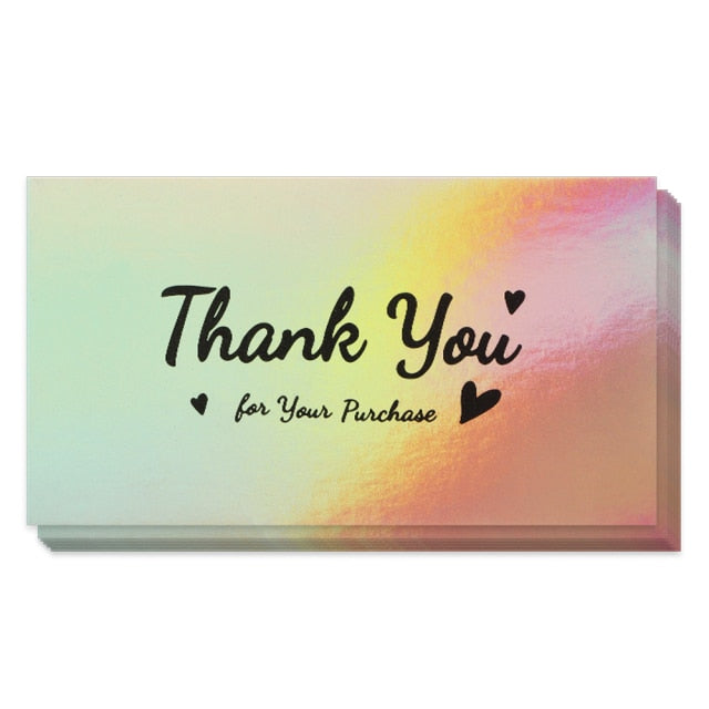 50 Pcs Thank You For Supporting My Small Business Reflective Laser