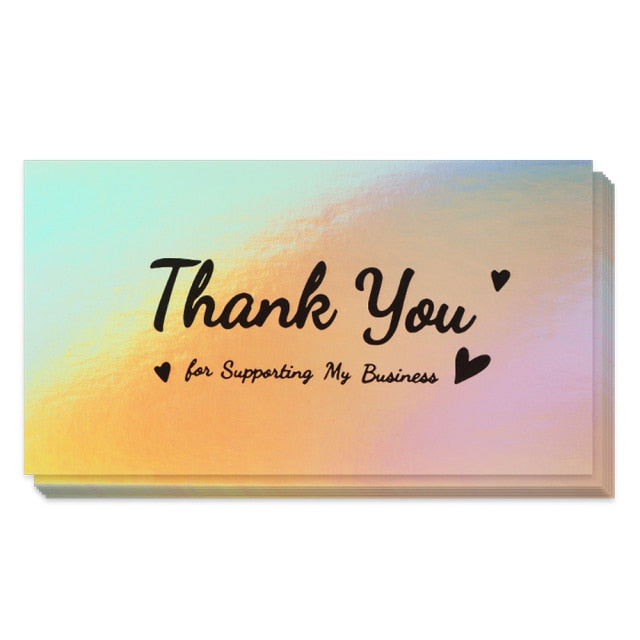 50 Pcs Thank You For Supporting My Small Business Reflective Laser