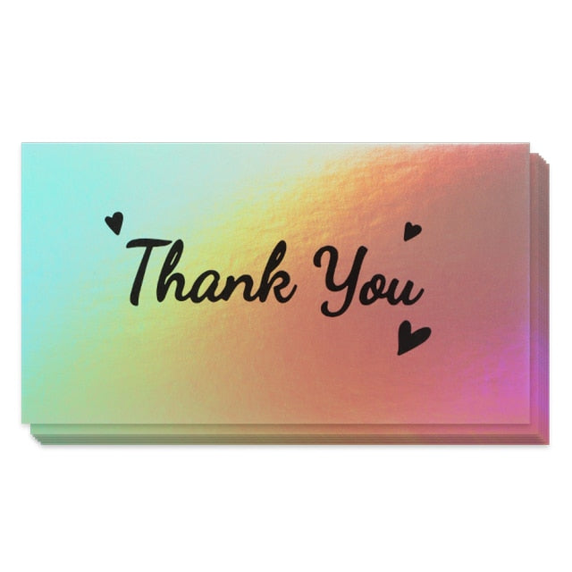 50 Pcs Thank You For Supporting My Small Business Reflective Laser