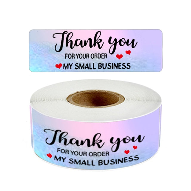 50 Pcs Thank You For Supporting My Small Business Reflective Laser