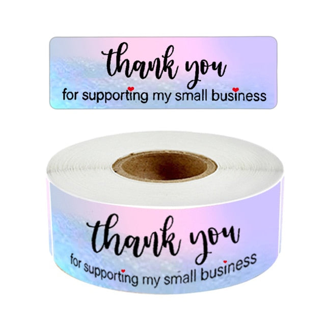 50 Pcs Thank You For Supporting My Small Business Reflective Laser