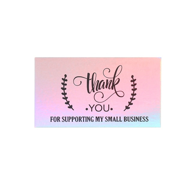 50 Pcs Thank You For Supporting My Small Business Reflective Laser