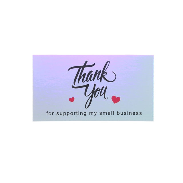 50 Pcs Thank You For Supporting My Small Business Reflective Laser