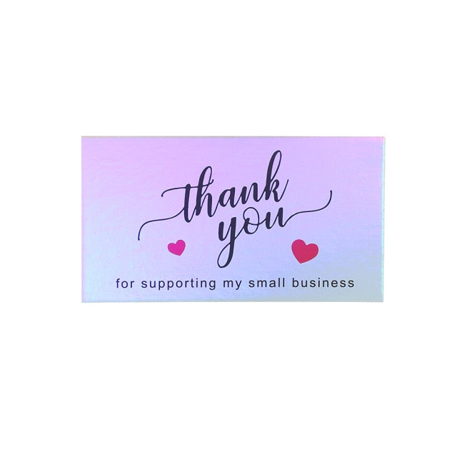 50 Pcs Thank You For Supporting My Small Business Reflective Laser