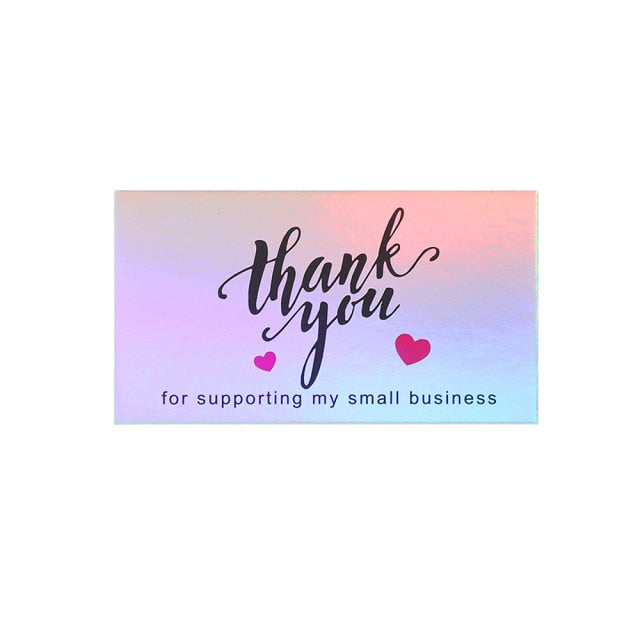 50 Pcs Thank You For Supporting My Small Business Reflective Laser