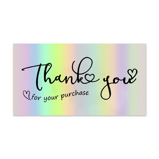 50 Pcs Thank You For Supporting My Small Business Reflective Laser