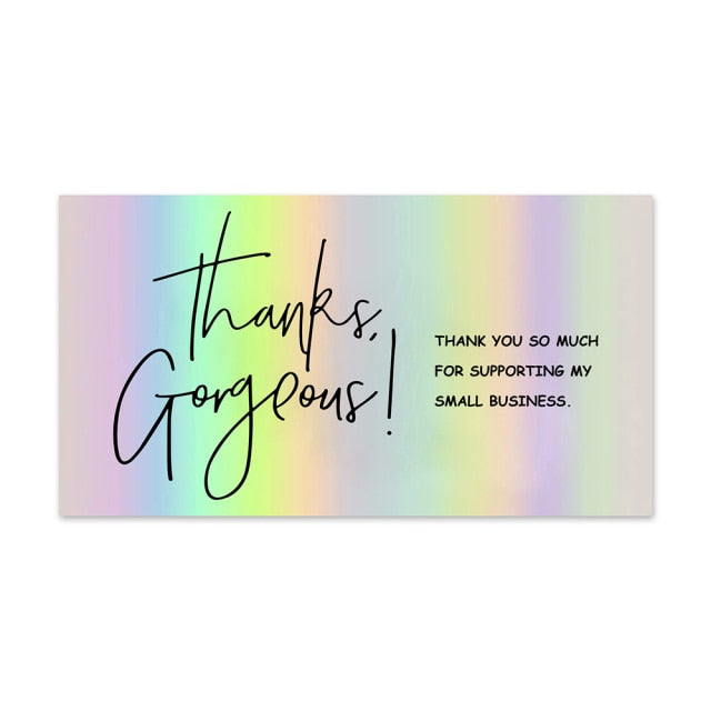 50 Pcs Thank You For Supporting My Small Business Reflective Laser