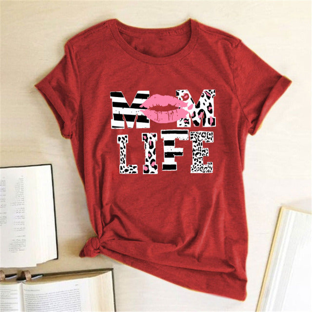 Letter Print T-shirts Round Neck Fashion Tee Shirt Female Casual Summer Top