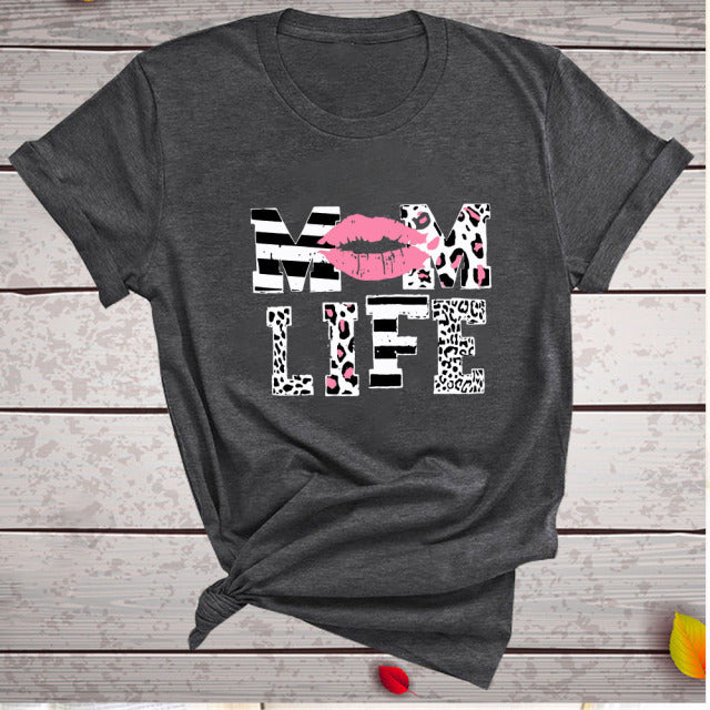 Letter Print T-shirts Round Neck Fashion Tee Shirt Female Casual Summer Top