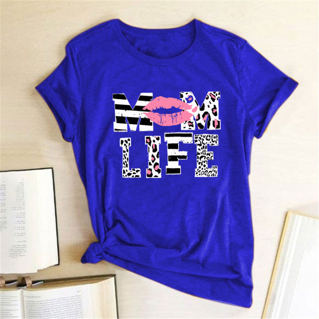 Letter Print T-shirts Round Neck Fashion Tee Shirt Female Casual Summer Top