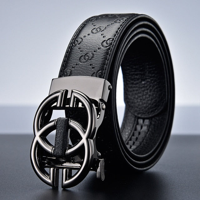 Men High Quality Women Genuine Real Leather Dress Strap Double G Belt for Jeans