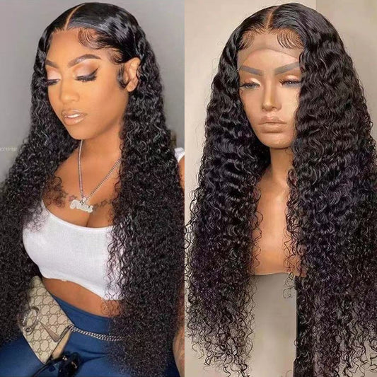 13X4 Curly Lace Frontal Wig 250 Density Lace Wig 4X4 Closure Wig Indian Kinky Curly Wig